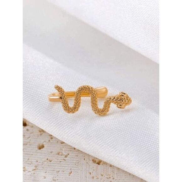GOLD SNAKE NOSE RING/CUFF  - Picture 2 of 5